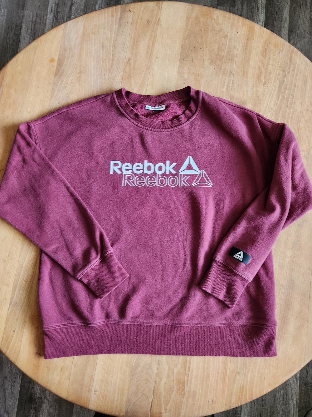 Reebok Men's Crewneck Sweatshirt in Wine with White Logo